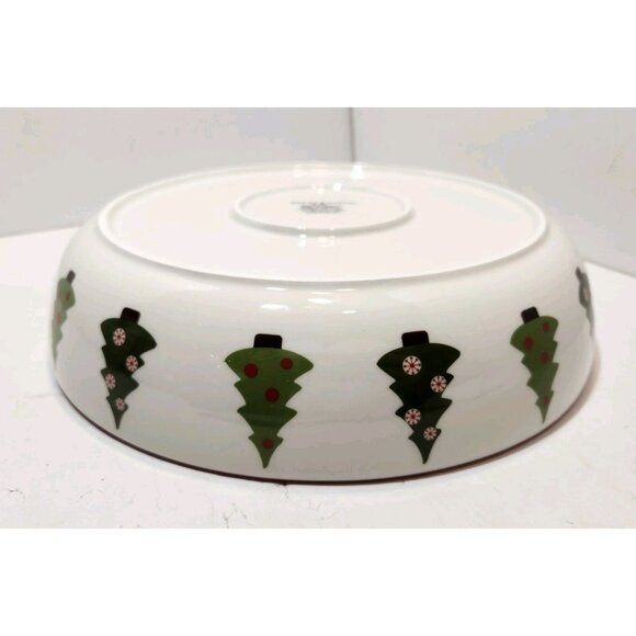 Harry & David Christmas Tree Chip Dip Veggies Dish With Red Attached Bowl 2007 - Picture 5 of 12